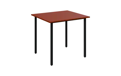 JSB 80N Jídelní stůl 800 x 800 mm, deska cihlově červená / podnož černá